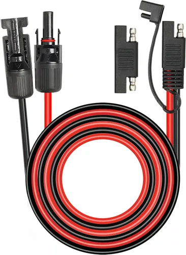 Vista 20 de 2 piezas de 1 pie de cable adaptador de panel solar a SAE - Cable de extensión de conector SAE 10AWG para kit de cargador de batería de panel solar