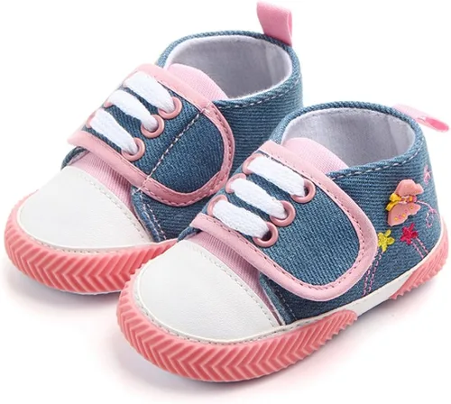 Vista 4 de OAISNIT - Zapatos de lona para bebé, zapatillas de deporte para niños y niñas suaves y antideslizantes para cuna