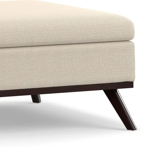 Vista 10 de SIMPLIHOME Owen - Otomana cuadrada con aspecto de lino de 36 pulgadas de Natural