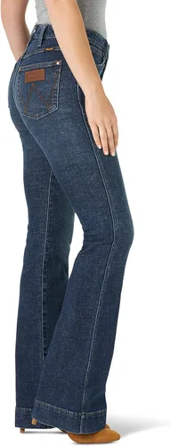 Vista 3 de Wrangler Pantalones de mezclilla retro de tiro alto para mujer, Verde