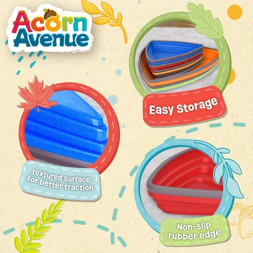 Vista 5 de Piedras de equilibrio para niños (paquete de 6), antideslizantes, habilidades motoras gruesas y juego en interiores y exteriores, piedras de salto