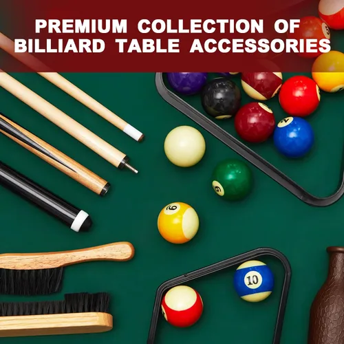 Vista 6 de Jenaai - Juego de 39 accesorios de mesa de billar prémium