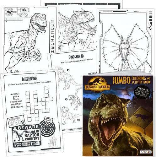 Vista 8 de Libro para colorear y actividades Jumbo de Jurassic World - 64 páginas