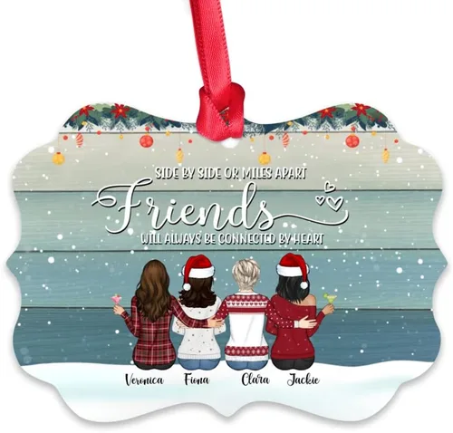 Vista 16 de Gossby Adorno personalizado para mejor amiga, regalo de Navidad personalizado con diseño, nombre, regalo de Navidad para mujeres, hermana del alma
