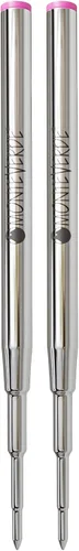 Vista 12 de Monteverde Recambio de bolígrafo para adaptarse a Montblanc, mediano, negro, paquete de 2 Recambio de bolígrafo suave y confiable hecho