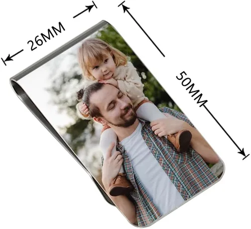 Vista 2 de Clip de dinero personalizado para hombres, clip de dinero personalizado grabado con foto texto, logotipo, tarjeta de crédito, soporte para efectivo
