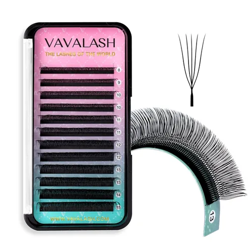 Vista 27 de VAVALASH Extensiones de pestañas en Y, rizo C, 0.002 in, 0.315-0.591 in, bandeja mixta, volumen 4D, extensiones de pestañas tipo YY, extensiones