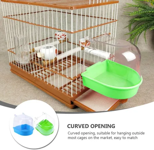 Vista 5 de GANAZONO 2 bañeras de pájaros para pájaros pequeños loros bañeras con apertura curvada para mascotas, para periquitos canarios y más