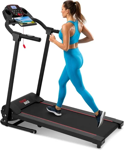 Vista 9 de SereneLife Máquina de ejercicios eléctrica plegable para caminadora – Entrenador de fitness digital compacto inteligente con sincronización de Negro
