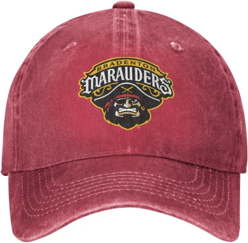 Vista 2 de Bradenton Marauders - Gorro de vaquero clásico lavado de béisbol de sarga ajustable