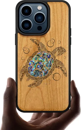 Vista 8 de Carveit Funda magnética de madera para iPhone 15 Pro, compatible con cargadores inalámbricos MagSafe, funda a prueba de golpes, carcasa hecha a mano