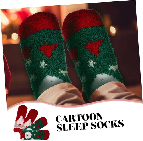 Vista 6 de KOMBIUDA 2 Pairs Socks Transparent Ball Christmas Balls Miss Comfortable Gift Fabric