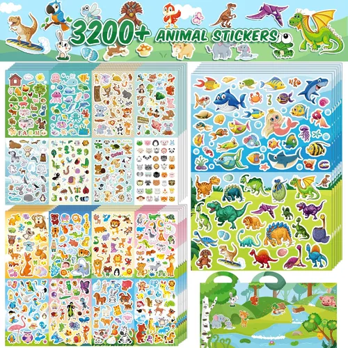 Vista 10 de Sinceroduct - Calcomanías de animales para niños, más de 1800 calcomanías Animal-01