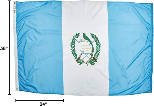 Vista 4 de Annin Flagmakers Bandera de Guatemala fabricada en Estados Unidos según las especificaciones oficiales de diseño de las Naciones Unidas, 2 x 3 pies