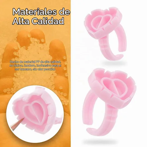 Vista 6 de 300 anillos de pegamento para pestañas para suministros de extensión