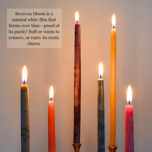 Vista 2 de Candlestock Velas cónicas de cera de abejas – 1/2 pulgada de diámetro, cera de abeja pura 100% natural de Estados Unidos, mecha de algodón, sin
