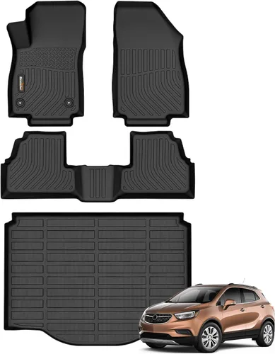 Vista 71 de Alfombrillas para todo tipo de clima y forro de carga para Volkswagen Atlas 2018-2026 (asientos de 6 pasajeros), juego completo de 3 filas