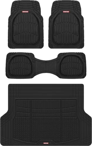 Vista 13 de Motor Trend FlexTough 4 piezas de alfombrillas resistentes para coches, camiones, SUV, juego completo de alfombrillas para automóvil, delanteras