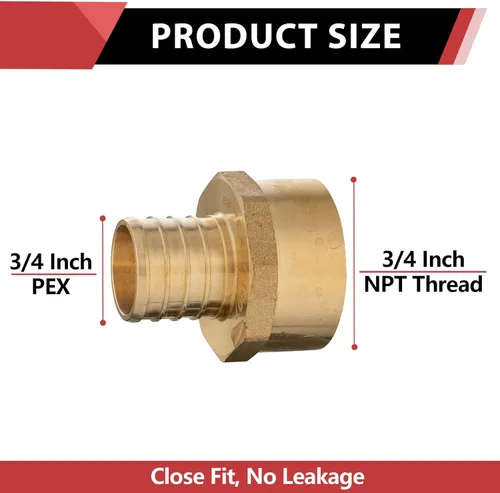 Vista 2 de 2 piezas EFIELD 3/4 pulgadas PEX Fitting, 3/4 pulgadas Pex hembra adaptador