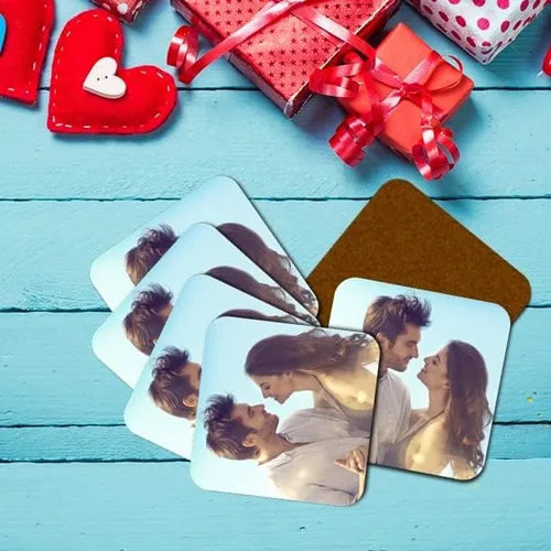 Vista 2 de Canvas Champ Posavasos de té personalizados, posavasos de fotos personalizados, posavasos de té impresos con fotos, tamaño 3.5 x 3.5 pulgadas