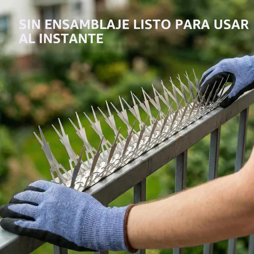Vista 5 de OFFO Púas de pájaro para exterior, acero inoxidable 304, paquete de 5 Plata brillante