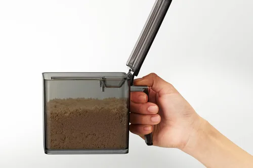 Vista 4 de YAMAZAKI Home Tower - Contenedor de almacenamiento de especias, pequeño, acero + plástico, 1.5 tazas, 11.8 fl oz