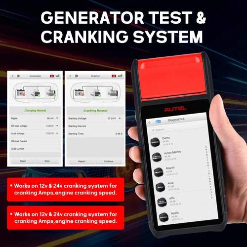 Vista 3 de Autel MaxiBAS BT608 - Probador de batería automotriz (actualización gratuita) y analizador de sistema eléctrico, 6V/12V (100-3000 CCA), conductancia