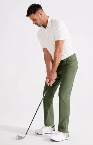 Vista 5 de Libin Pantalones de golf ajustados para hombre de 29 pulgadas, 30 pulgadas, 32 pulgadas, casuales, elásticos, pantalones de vestir para trabajo