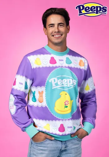 Vista 2 de Suéter Feo de Pascua para Adultos Peeps Multicolor
