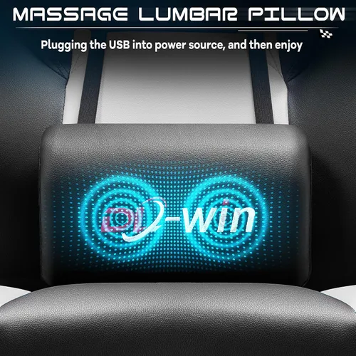 Vista 5 de Silla de juegos para adultos, sillas de juegos con reposapiés, silla ergonómica de videojuegos con masaje lumbar grande y alta silla de computadora