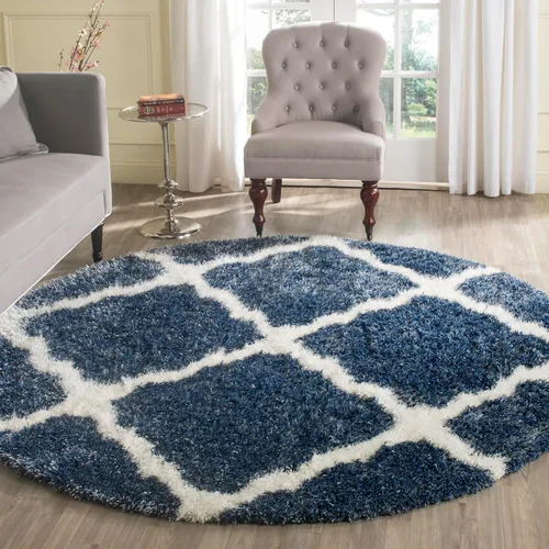 Vista 12 de SAFAVIEH Colección Montreal Shag SGM866C Trellis que no desprende pelusa para sala de estar, dormitorio, comedor y entrada, alfombra decorativa
