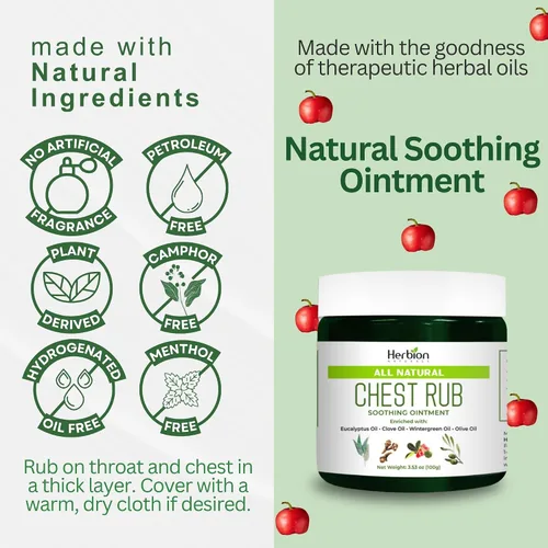 Vista 6 de HERBION Naturals Ungüento para el pecho - Pomada calmante con vapores relajantes para adultos y niños de 2 años en adelante - Alivia la tos