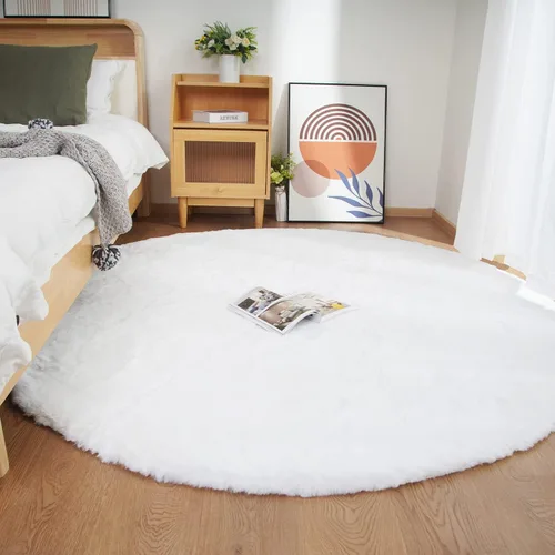 Vista 36 de Ghouse Alfombra ultrasuave de pelo sintético de conejo 2x3, alfombras lavables a máquina para dormitorio, alfombras esponjosas para sala de estar