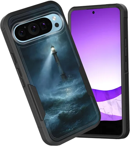 Vista 19 de Funda para Pixel 6A, funda híbrida de doble capa resistente a prueba de golpes de policarbonato duro de silicona suave TPU para Google Pixel 6A