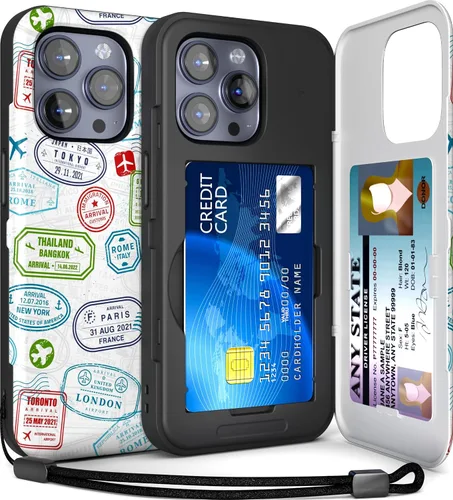 Vista 14 de TORU CX Slim - Funda tipo cartera para iPhone 15, funda protectora a prueba de golpes resistente con tarjetero oculto y ranura para tarjetas, espejo