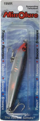 Vista 2 de MirrOLure Mirrominnow Suspender Twitchbait 19 mr Negro Bk/Org/Plata