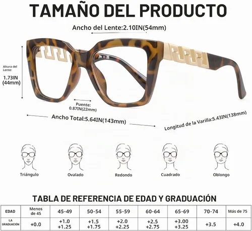 Vista 5 de JM - Paquete de 3 lentes de lectura estilo Oprah para mujeres, de gran tamaño, con bloqueo de luz azul, para computadora y moda