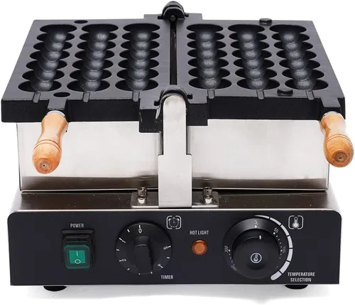 Vista 11 de Máquina de gofres belga de doble cabeza comercial giratoria de doble alerón para desayunar, cocina antiadherente, resistente, para restaurante, mini
