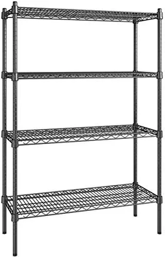 Vista 203 de Kit de 4 estantes de epoxi verde NSF de 21 x 72 pulgadas con postes de 86 pulgadas, estantería de almacenamiento resistente, kit de estantería