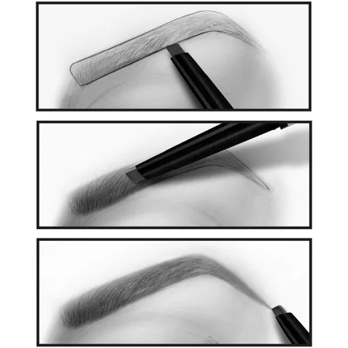 Vista 8 de L'Oreal Paris Lápiz de maquillaje mecánico para cejas con forma y relleno, color morena, 0.008 onzas Castaño