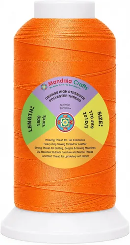 Vista 100 de Mandala Crafts Airforce Blue Tex 70 - Hilo de poliéster para tapicería 1500 Yds T70 UV Resistant Strong Thread for Leather Sewing, Marine