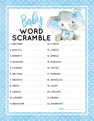Vista 2 de 30 Blue Elephant Who Knows Mommy Best Baby Shower Juego y actividad Fácil de jugar - Revelar el género Nuevos Padres Mujeres Hombres o Niños
