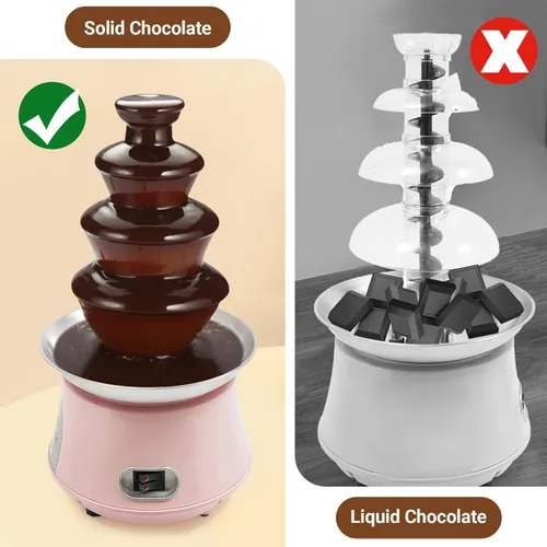 Vista 6 de Máquina de fuente de chocolate, 120 V, 180 W, 4 niveles, máquina eléctrica de fuente de chocolate para fondue de chocolate, máquina para reuniones
