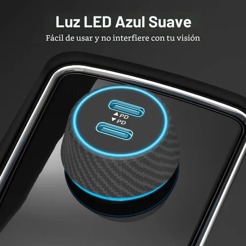 Vista 3 de Paquete de 2 cargadores de coche USB C de 90 W de carga súper rápida para iPhone 17 Pro Max/Air/16/15/iPad, teléfono Android Samsung, doble puerto