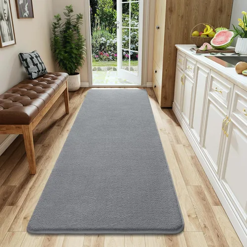 Vista 58 de AROGAN Alfombra Shag de Pasillo de 2 x 4 pies para pasillos, alfombras lavables con espuma viscoelástica para dormitorio, entrada