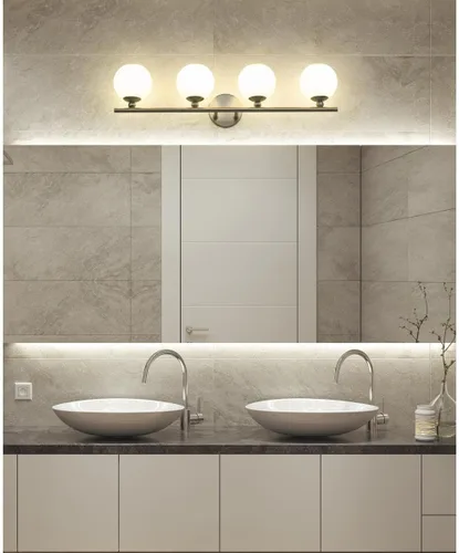 Vista 2 de Z-Lite 1100-4V-BN Neoma Vanity, 4 luces 240 vatios totales, níquel cepillado