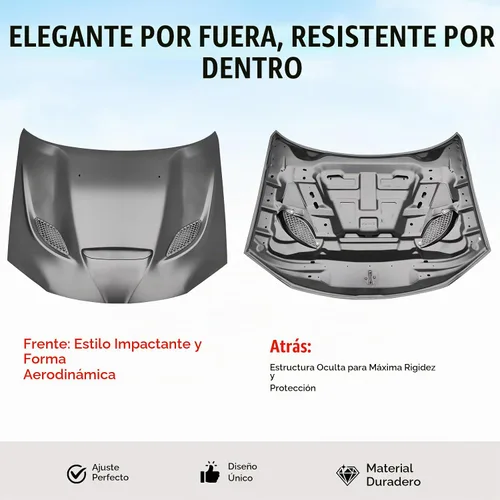 Vista 4 de Compatible con Chrysler 300 todos los modelos 2011-2023 Panel de capó SRT Negro