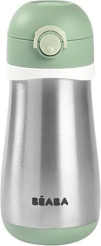 Vista 9 de BEABA - Botella de agua para niños con aislamiento de acero inoxidable, termo con boquilla a prueba de derrames y parte superior cerrada, perfecta