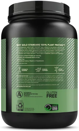 Vista 11 de Optimum Nutrition Gold Standard - Proteína en polvo 100% a base de plantas, sin gluten, proteína vegana para apoyo muscular y recuperación
