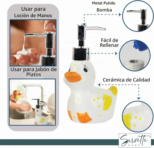 Vista 4 de Dispensador de jabón de pato con bomba para baño o fregadero de cocina